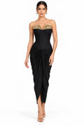 Noir Élan Gold Corset Skirt Set