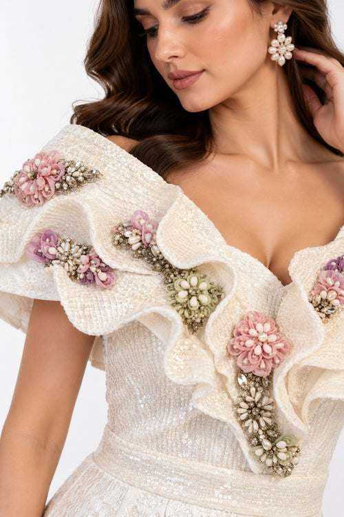 Élan Fleur Embellished Couture Dress