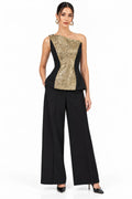 Noir Gold Sculpted Peplum Set