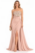 Blush Royale Embellished Draped Gown