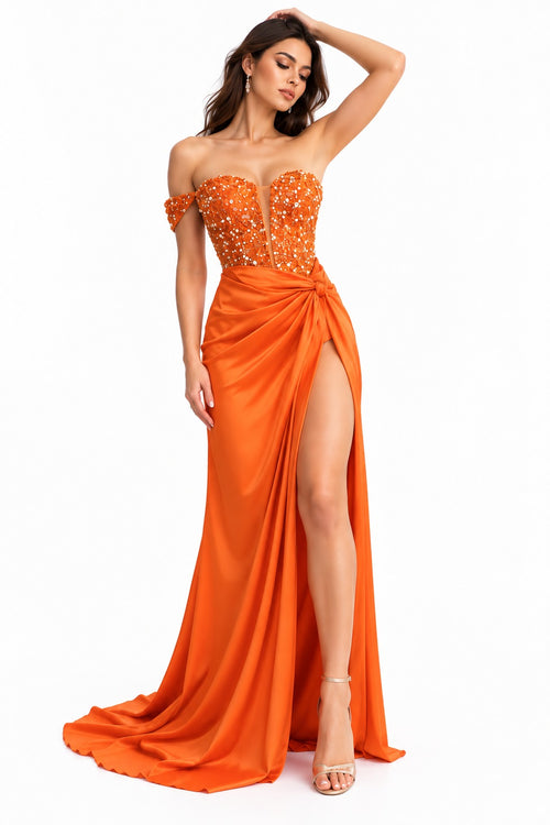 Aurelia Orange Couture Gown