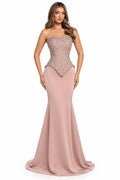Blush Élan Crystal Corset Gown