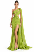 Lime Élan Draped Couture Gown