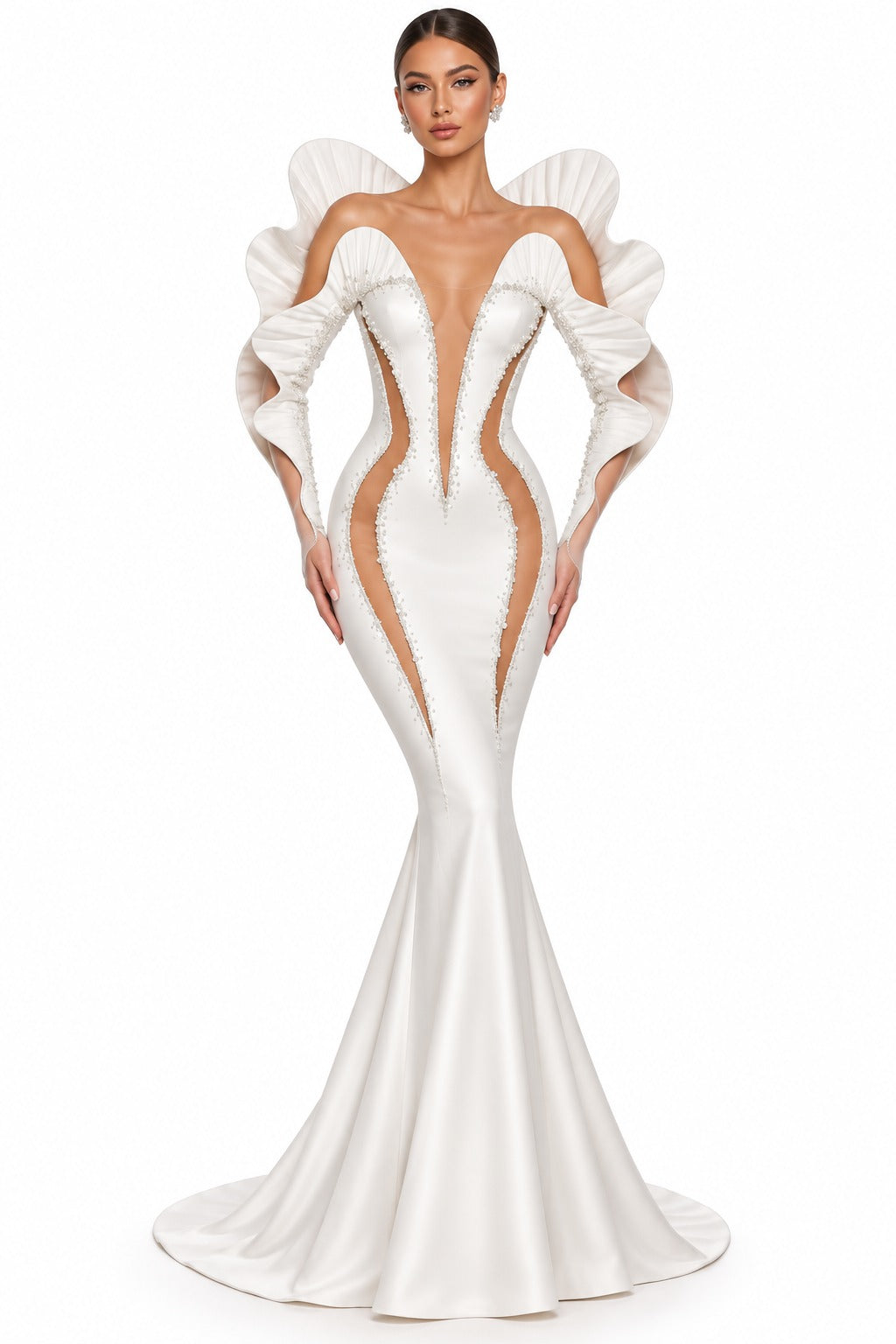 Ivory Élan Sculpted Couture Gown