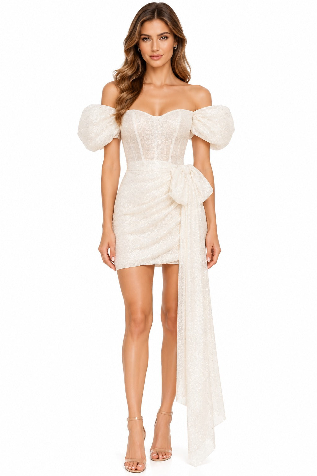 Ivory Enchanted Bow Mini Dress
