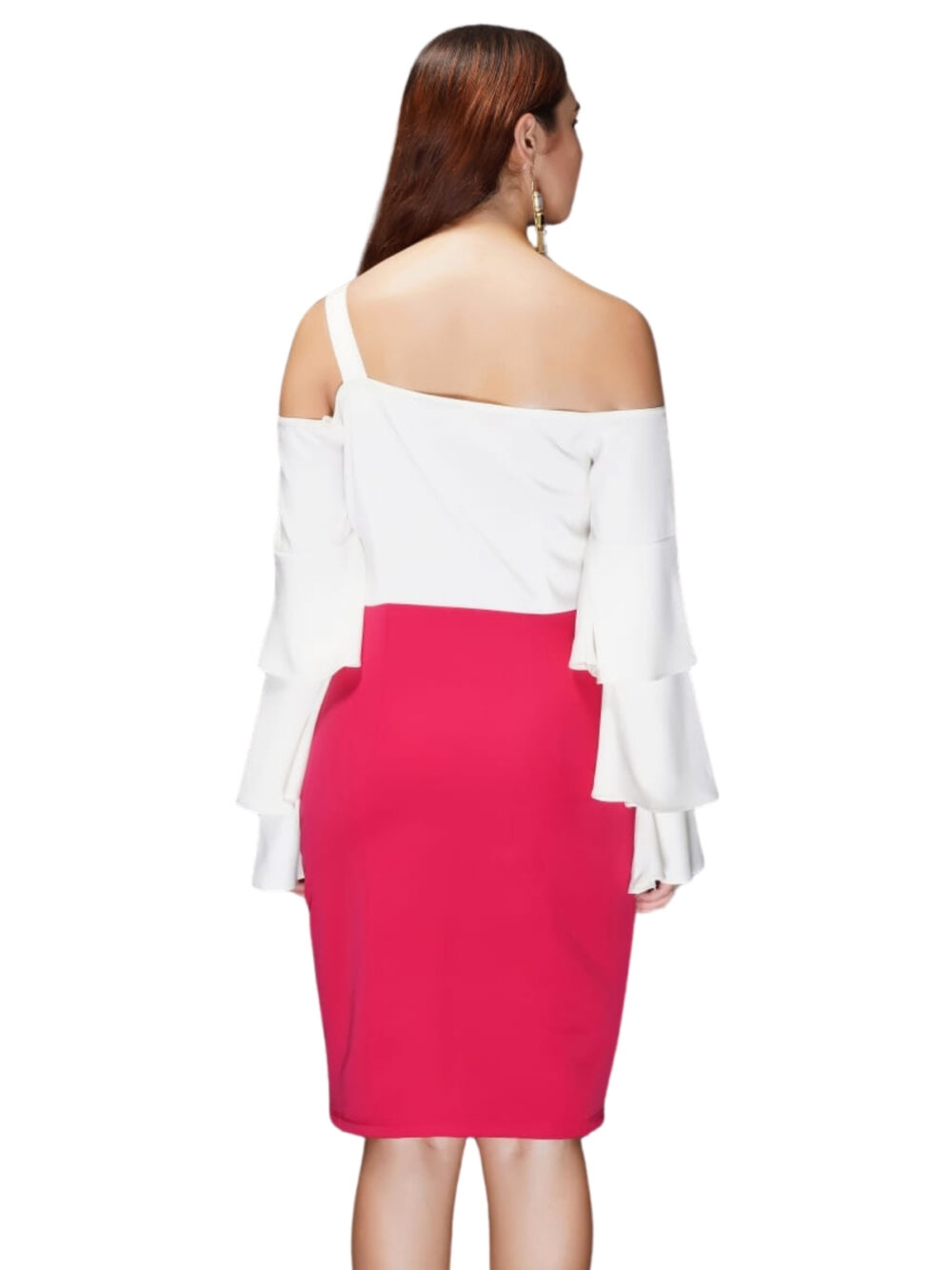 Flared Sleeves Top with Hand Embroidery Work and High Waist Skirt - Image 3