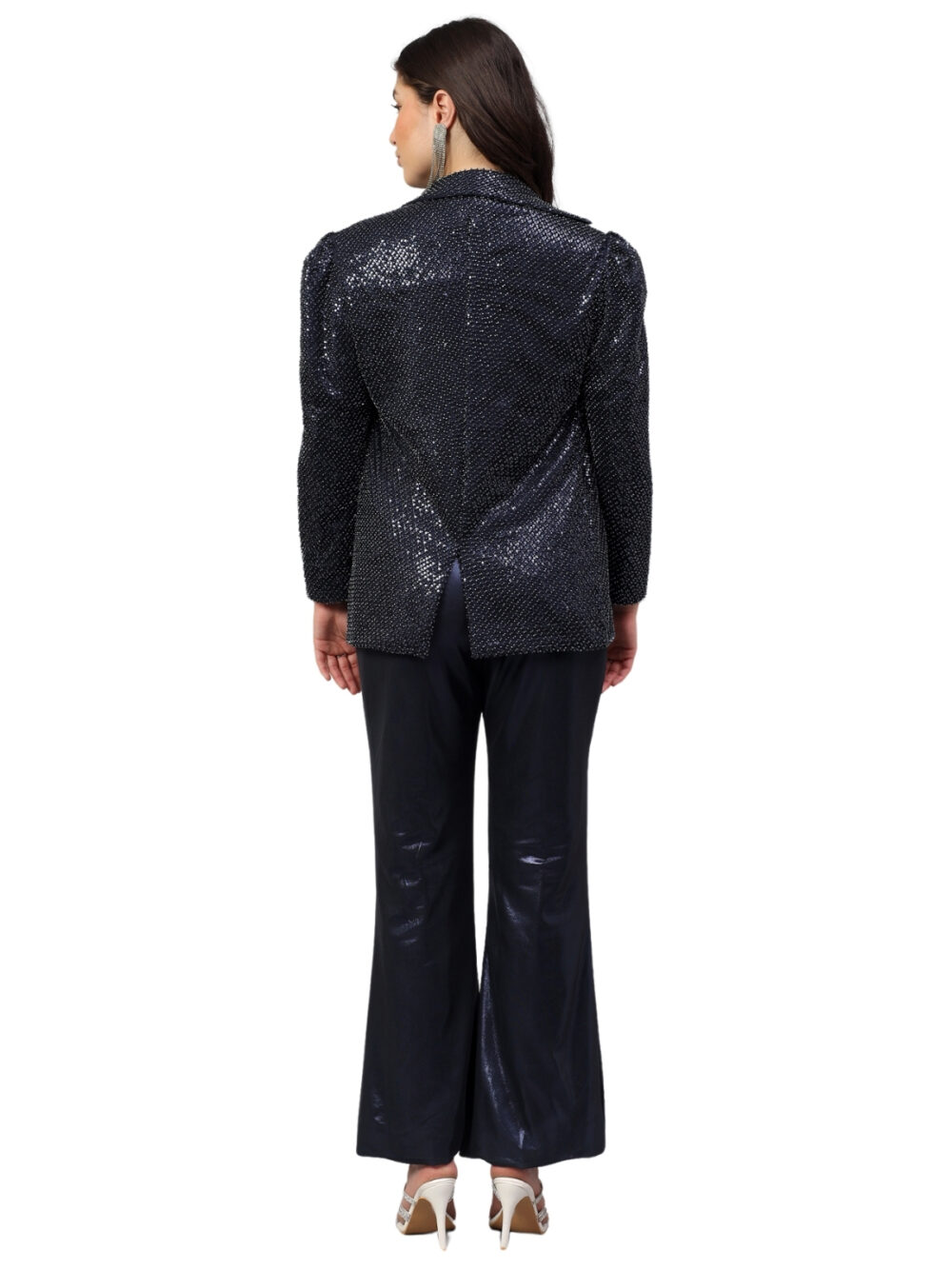 Navy Embellished Blazer Set - Image 4