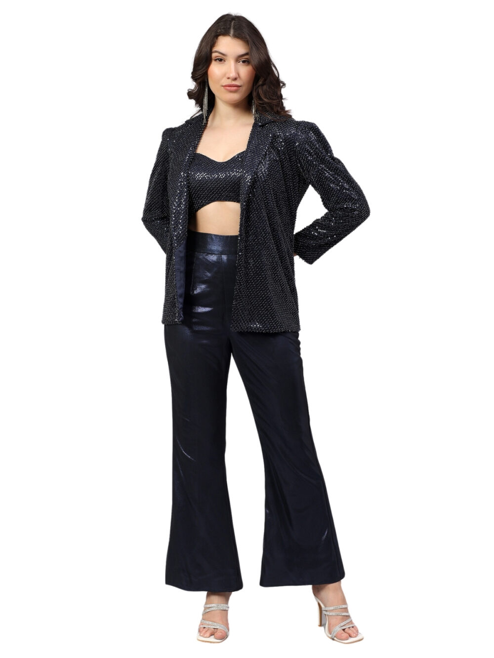 Navy Embellished Blazer Set - Image 2