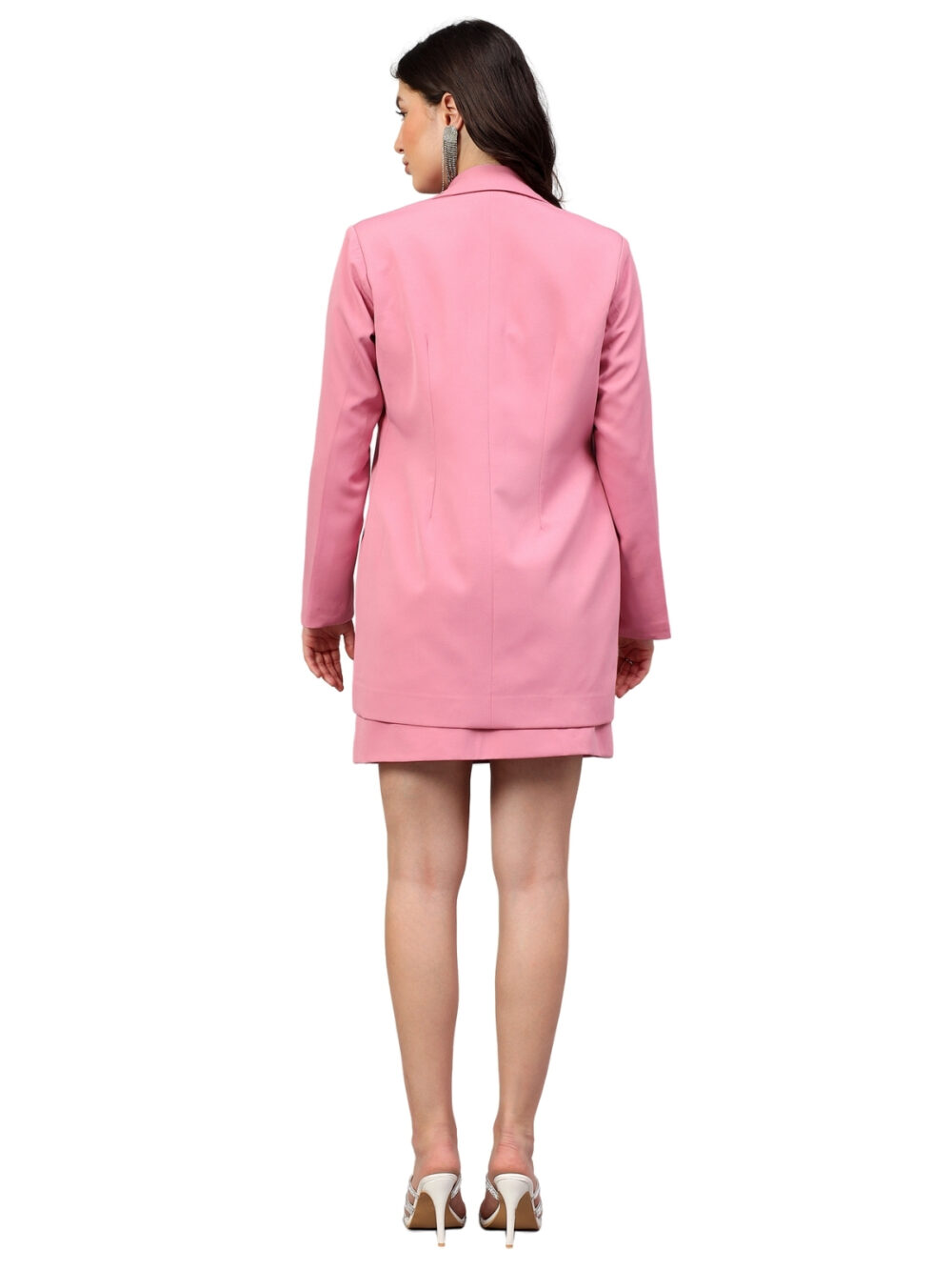 Blush Pink Blazer Set with Flower Embellishments - Image 6