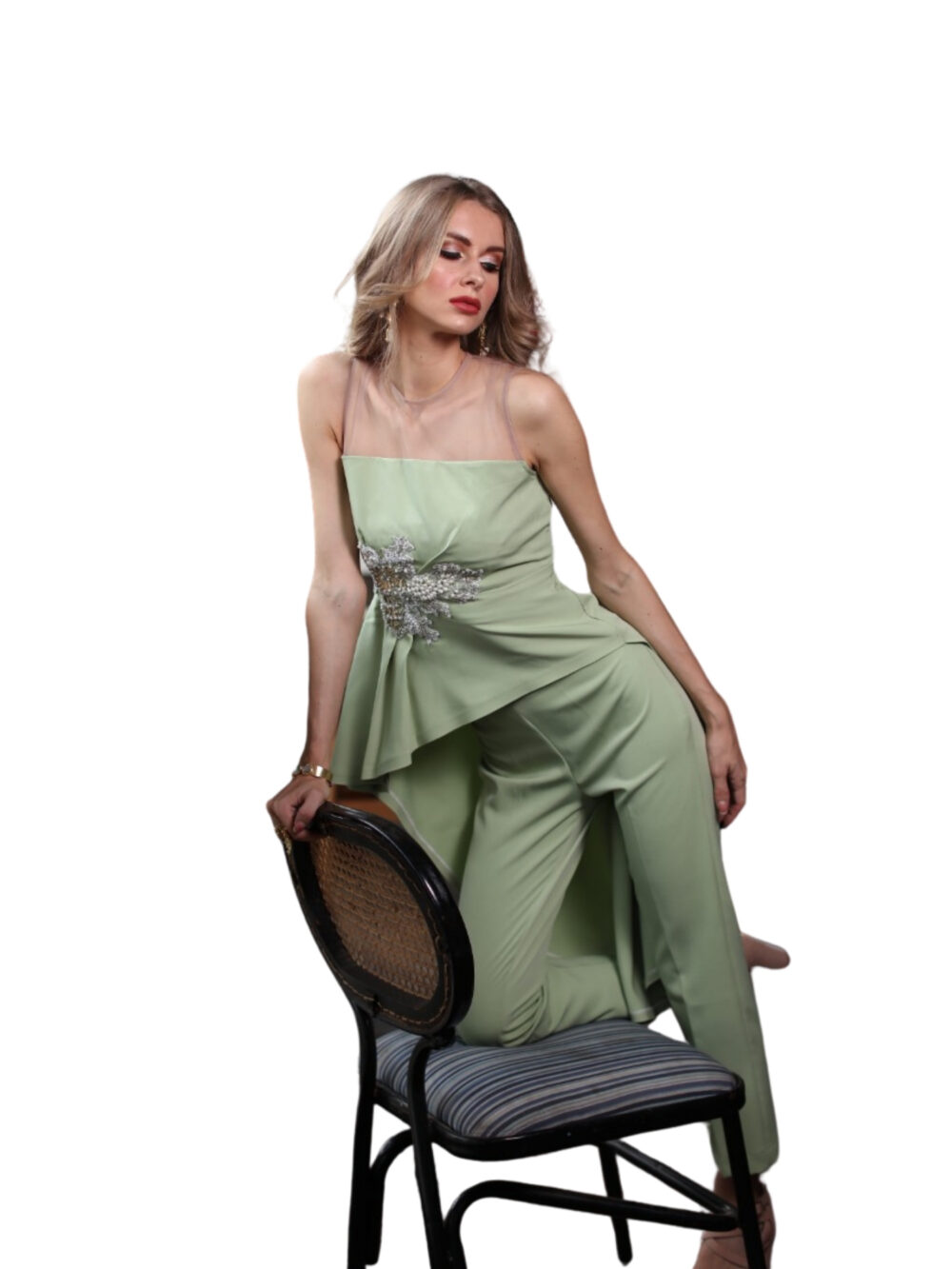 Pista Colour Co-ord Set with Hand Embroidery Detailings