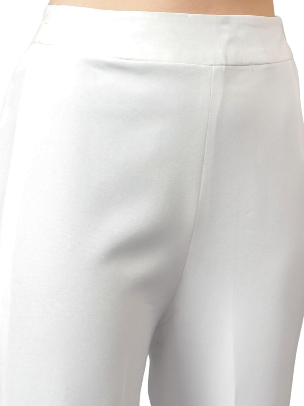 White Cape Set with Heavy Hand Embroidered Bustier & Plain Imported Fabric Pants - Image 2