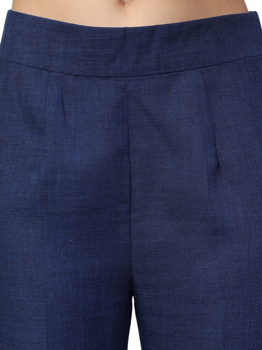 Blue Linen Set with Pearl Embellished Belt - Image 3