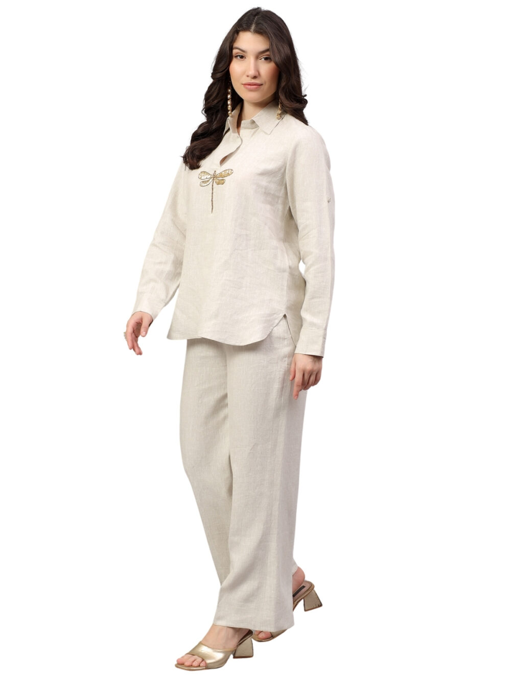Pure Linen Set with Detailing - Image 3