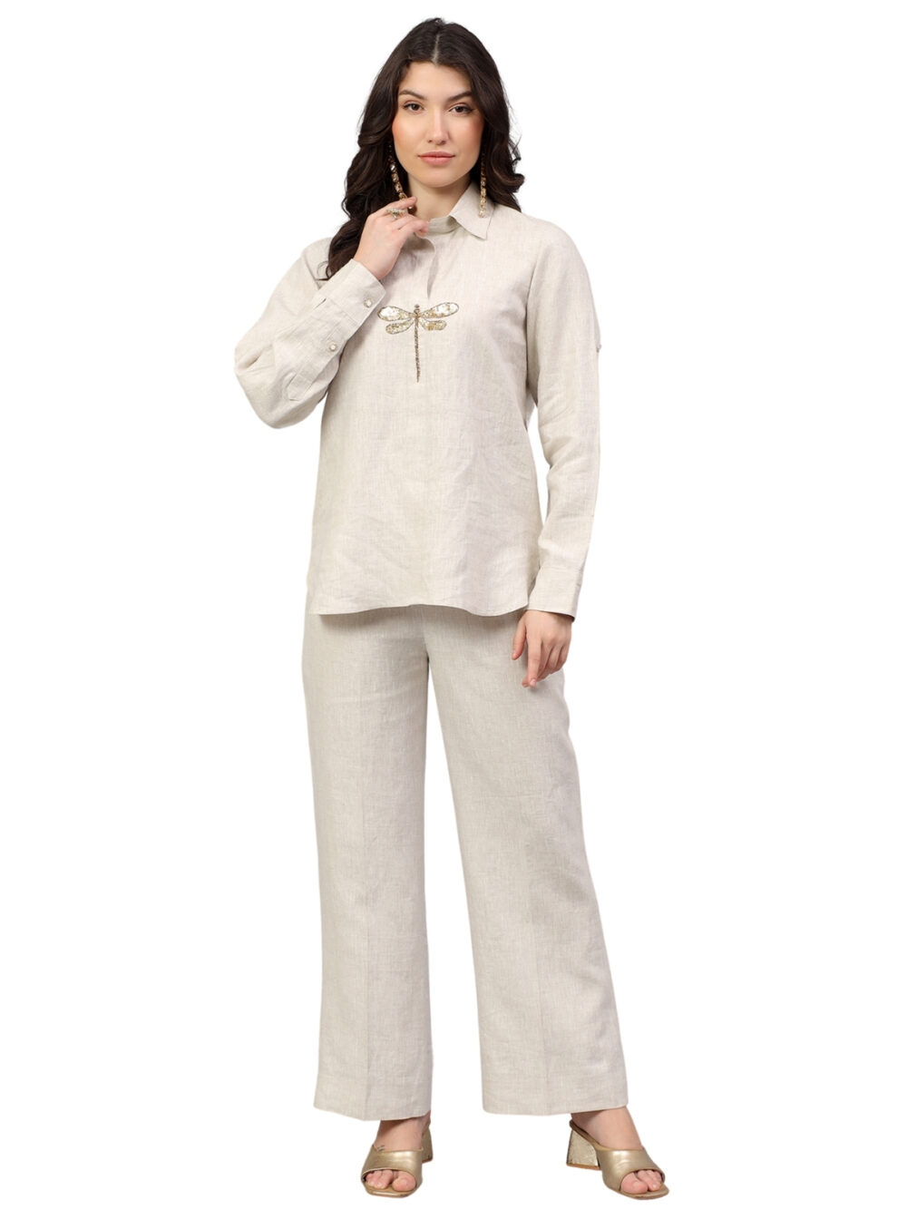 Pure Linen Set with Detailing