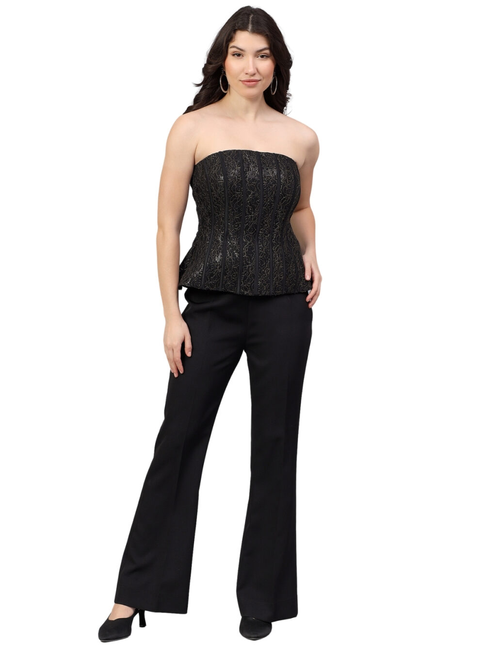 Black Corset Top with Pants - Image 7