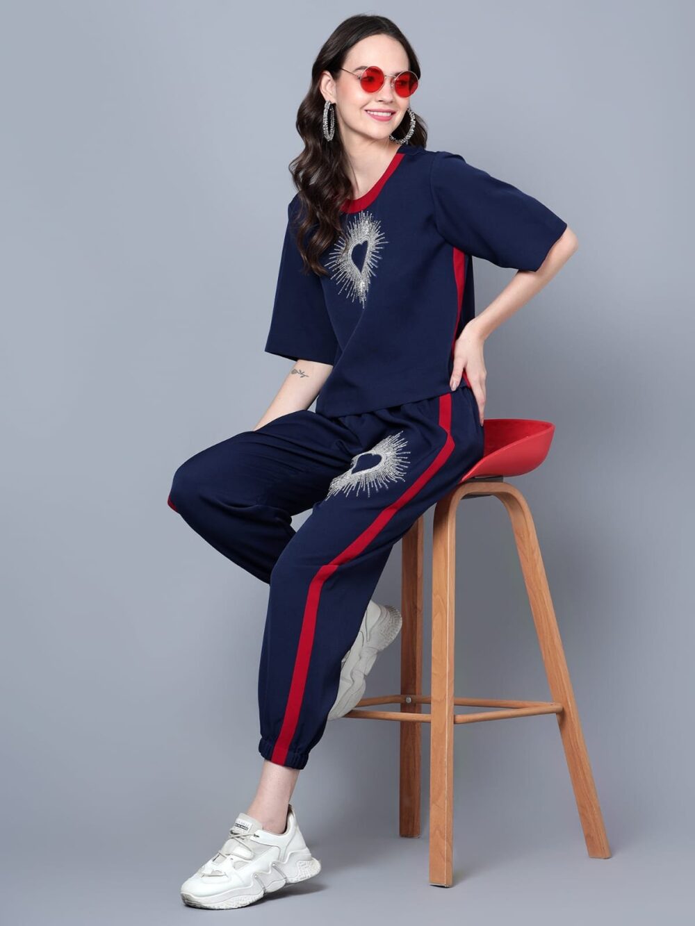 Navy Embellished Track Set - Image 2