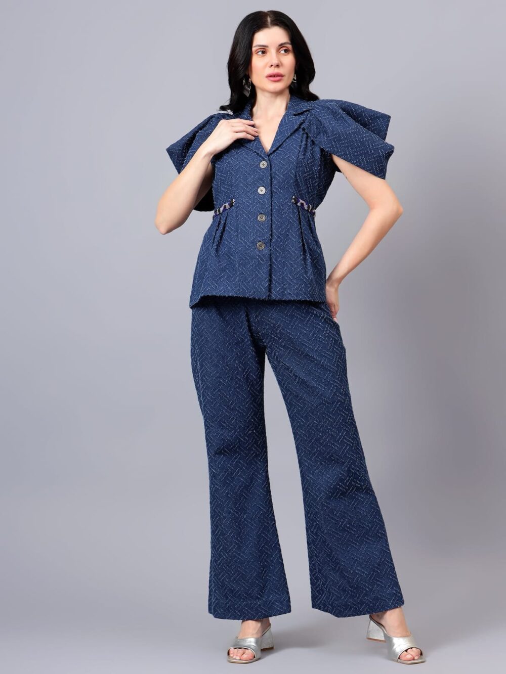 Denim Set with Waist Embroidery - Image 2